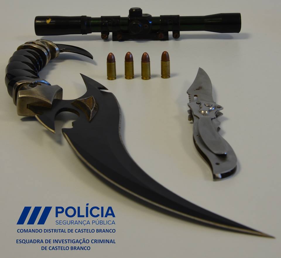 Castelo Branco: PSP detém homem por tráfico de droga e posse de arma proibida