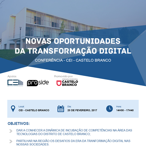 Castelo Branco: Câmara e Proside organizam hoje conferência sobre "Transformação Digital"