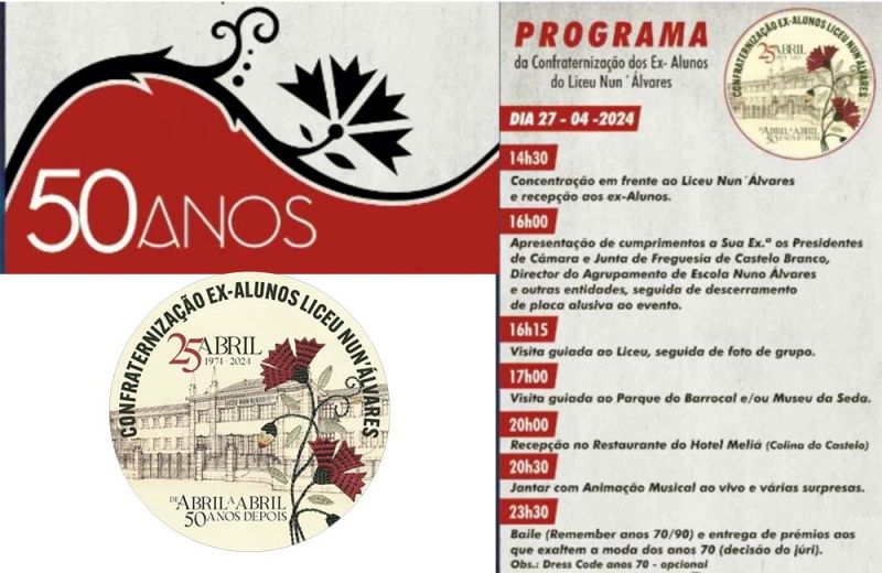 50 Anos de Abril: Alunos albicastrenses de 74 regressam ao Liceu Nuno Álvares