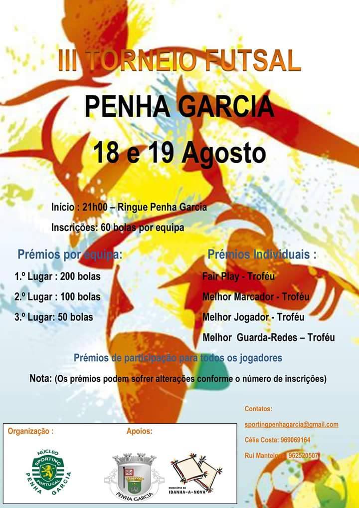 Idanha-a-Nova: Torneio de Futsal de 18 a 19 de agosto em Penha Garcia