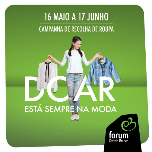 Campanha de recolha de roupa para solidariedade e reciclagem no Forum Castelo Branco