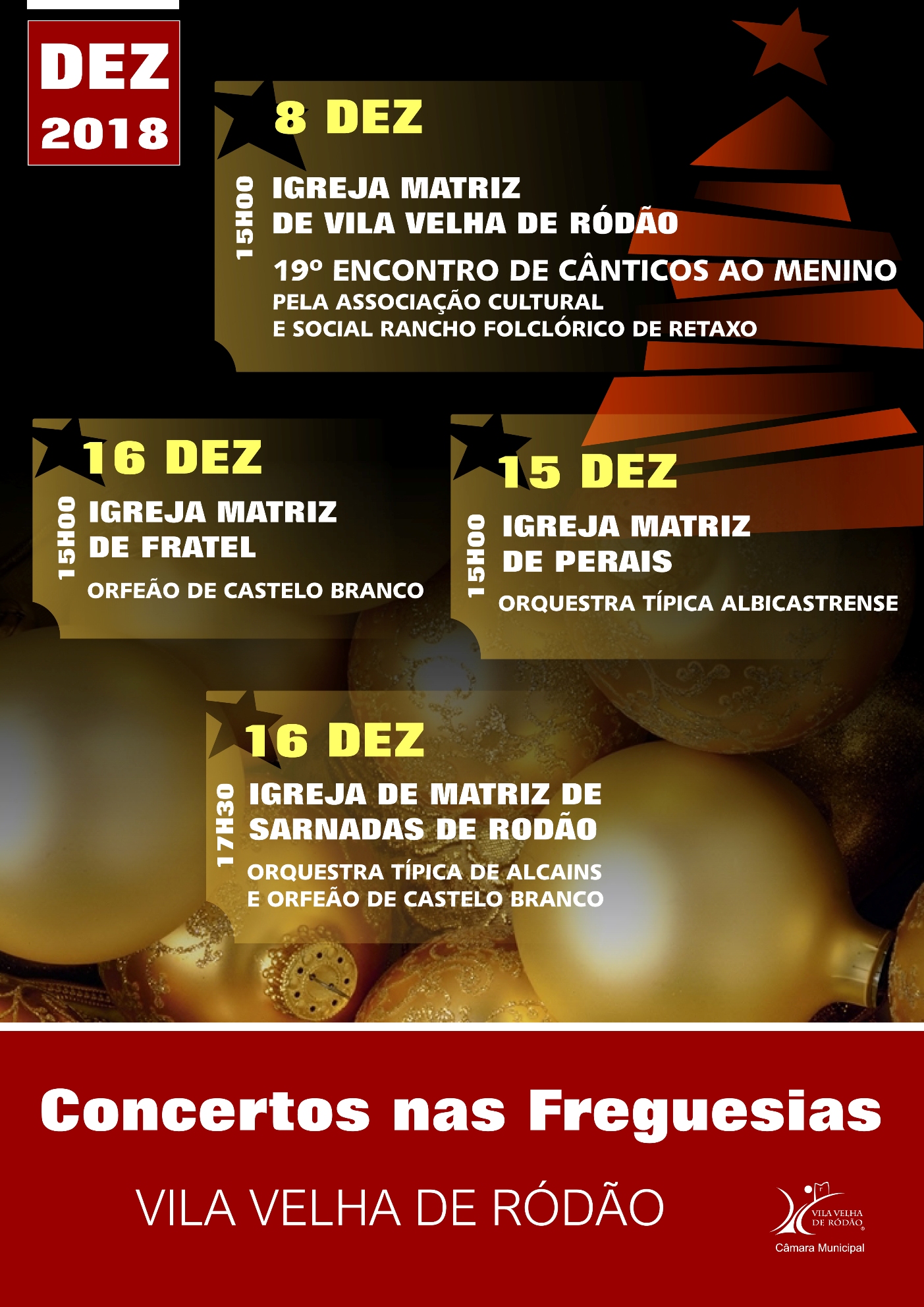 Vila Velha de Ródão: Município promove Concertos de Natal nas freguesias
