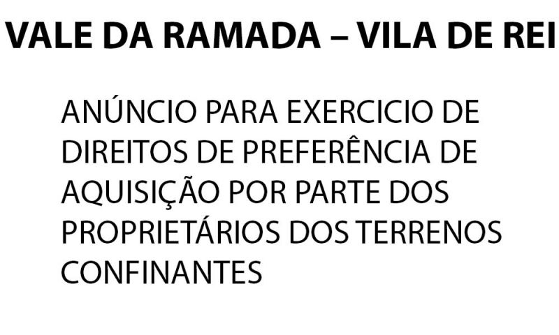 Anúncio para exercício de direito de preferência 